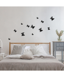 Decoro murale 3d 'black butterflies'